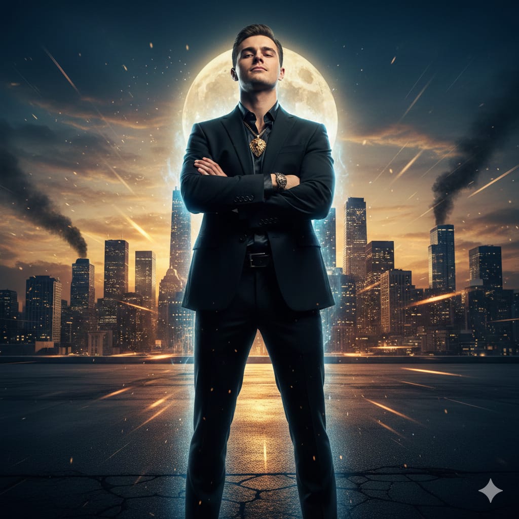 {
"Objective": "Create a high-impact cinematic portrait of