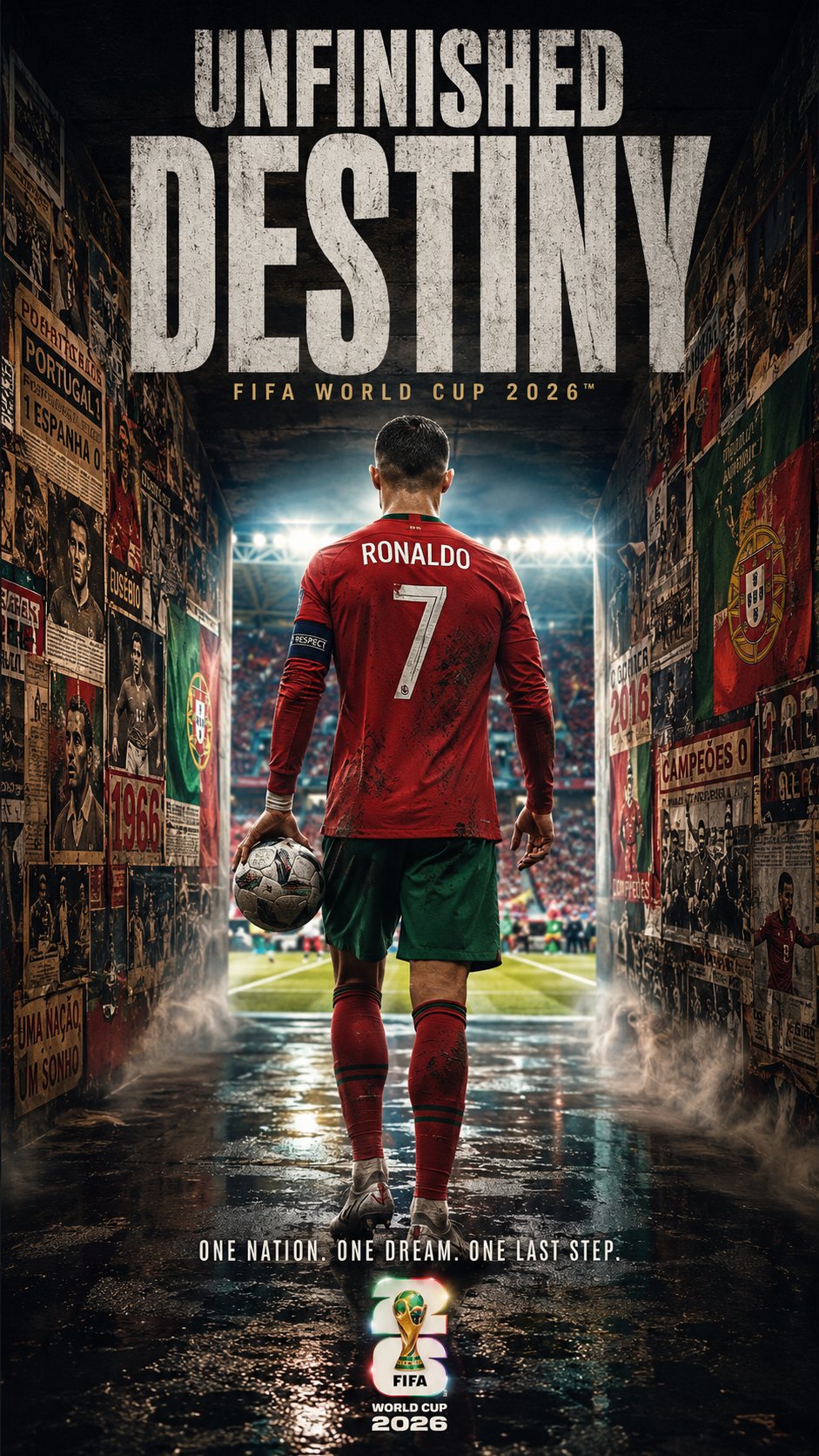 Ultra-realistic cinematic sports poster, official FIFA World