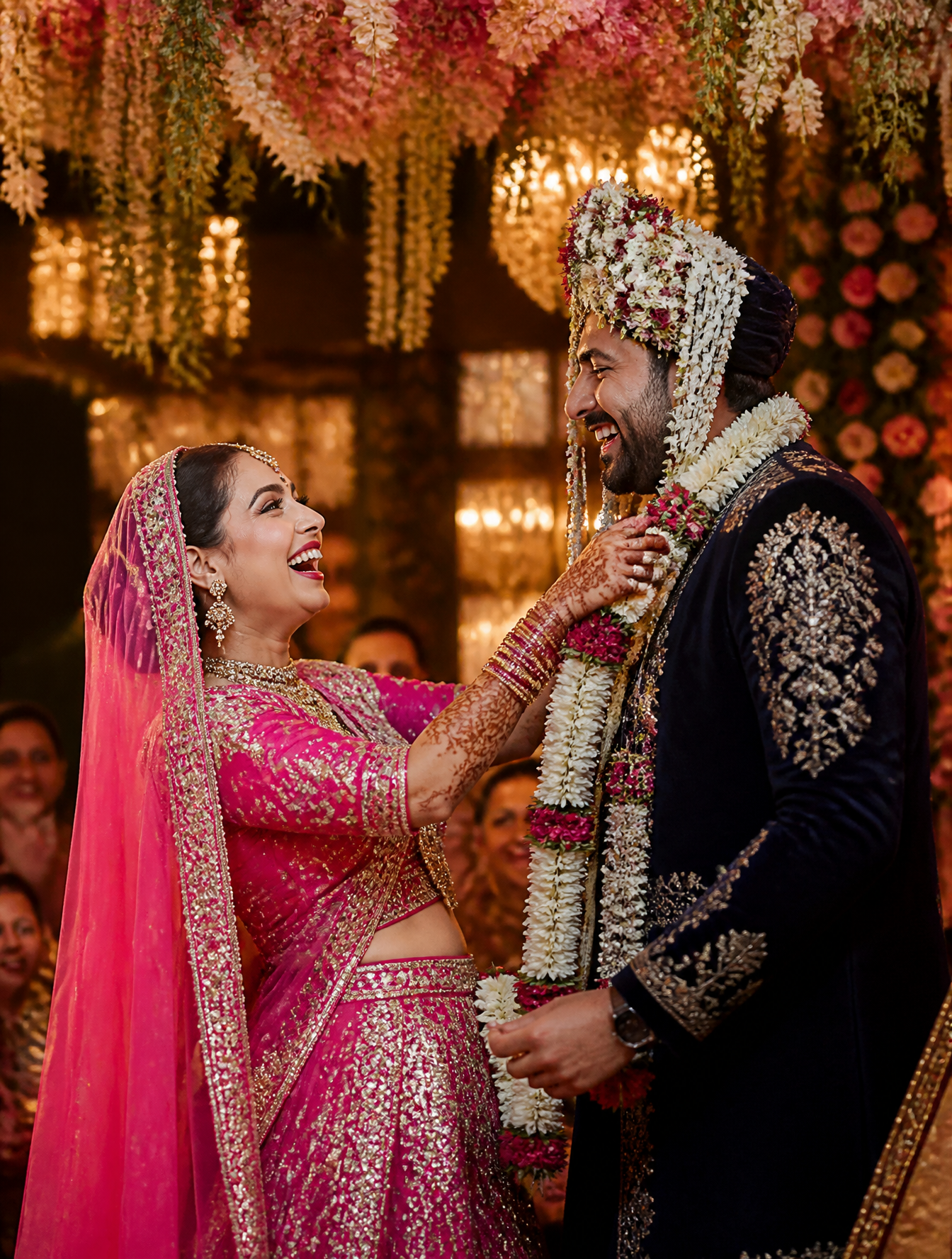 "An ultra-realistic DSLR cinematic portrait of a bride and g