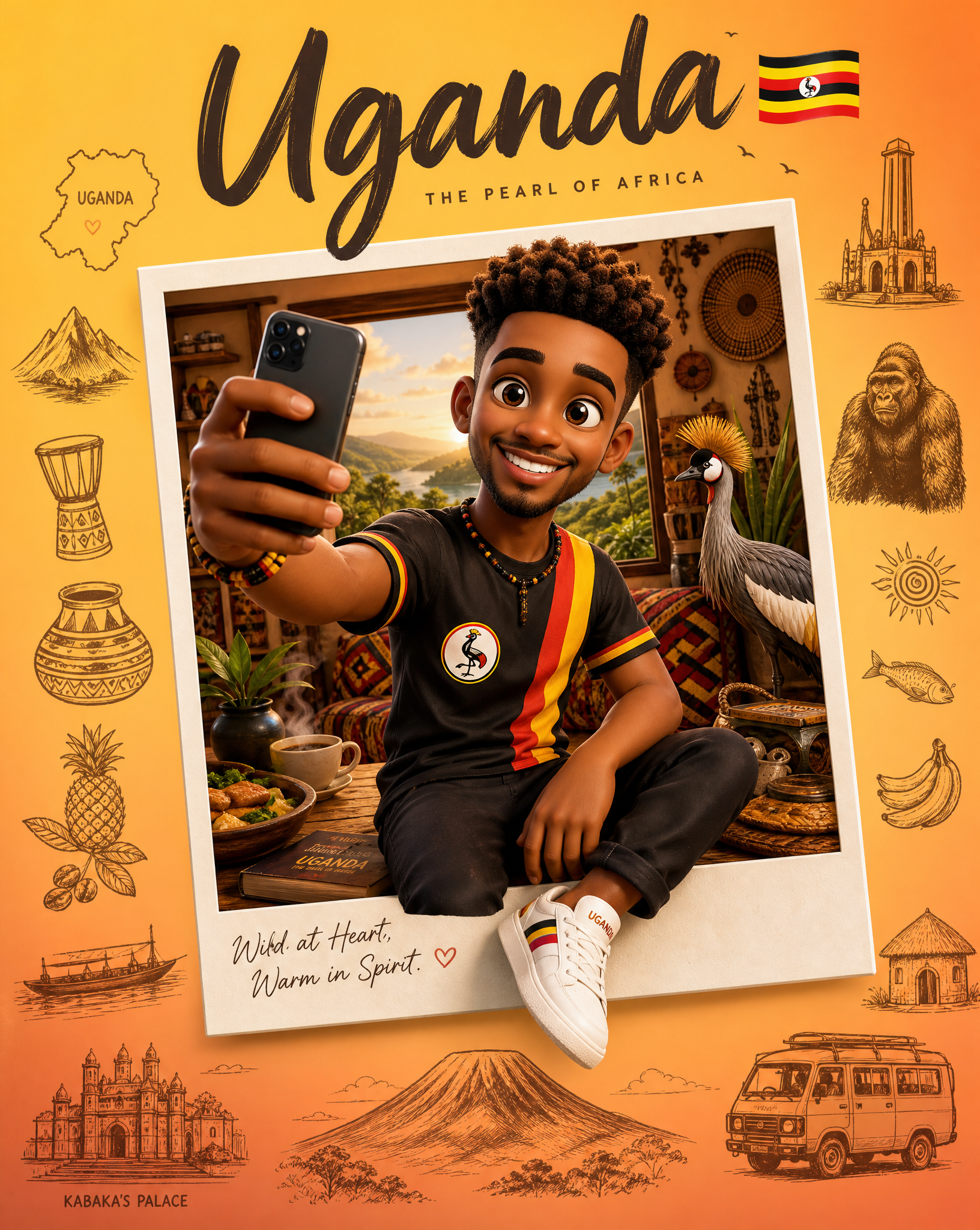 Create a premium collectible travel poster in a cute stylize