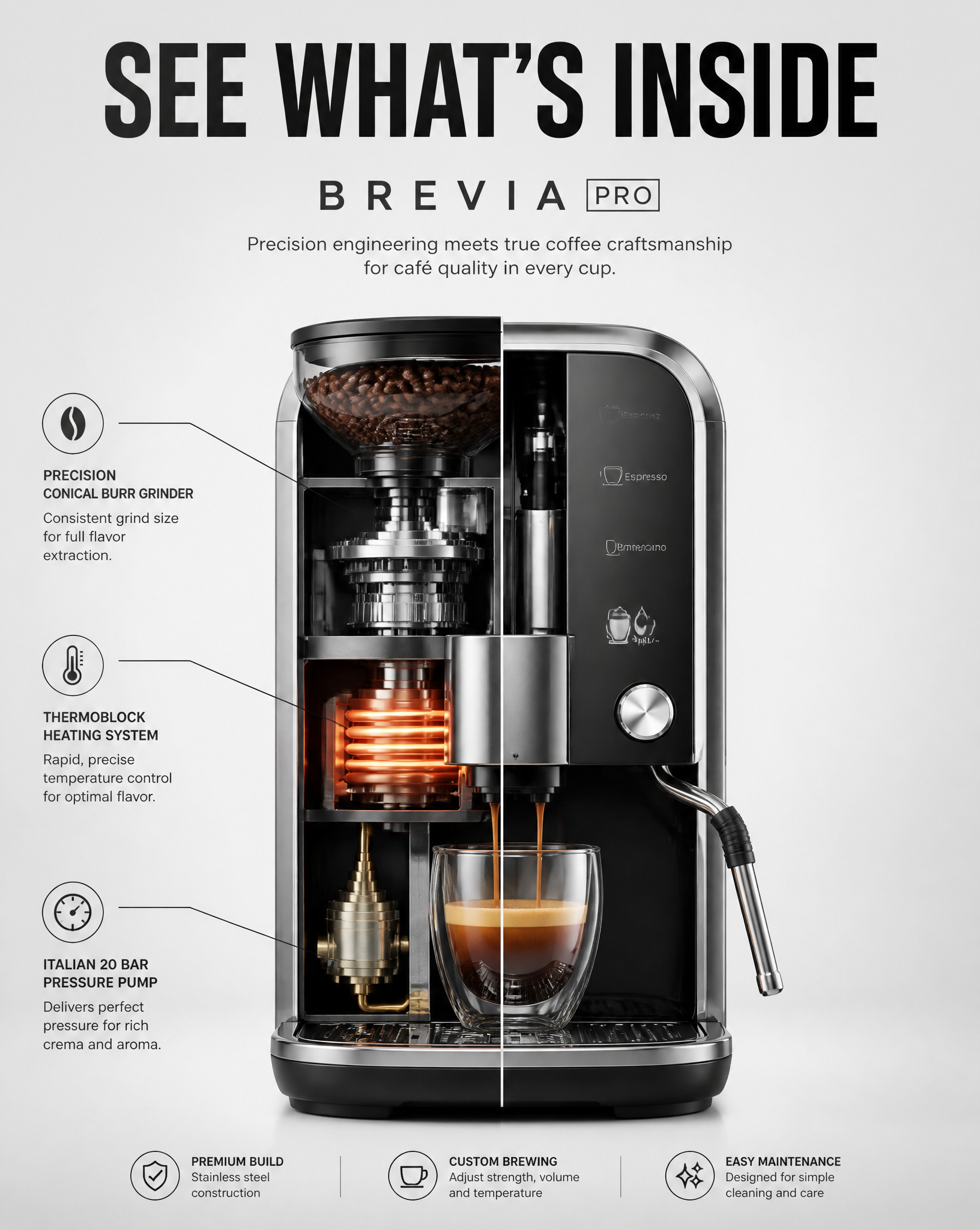 Create a premium 4:5 commercial product poster using the con