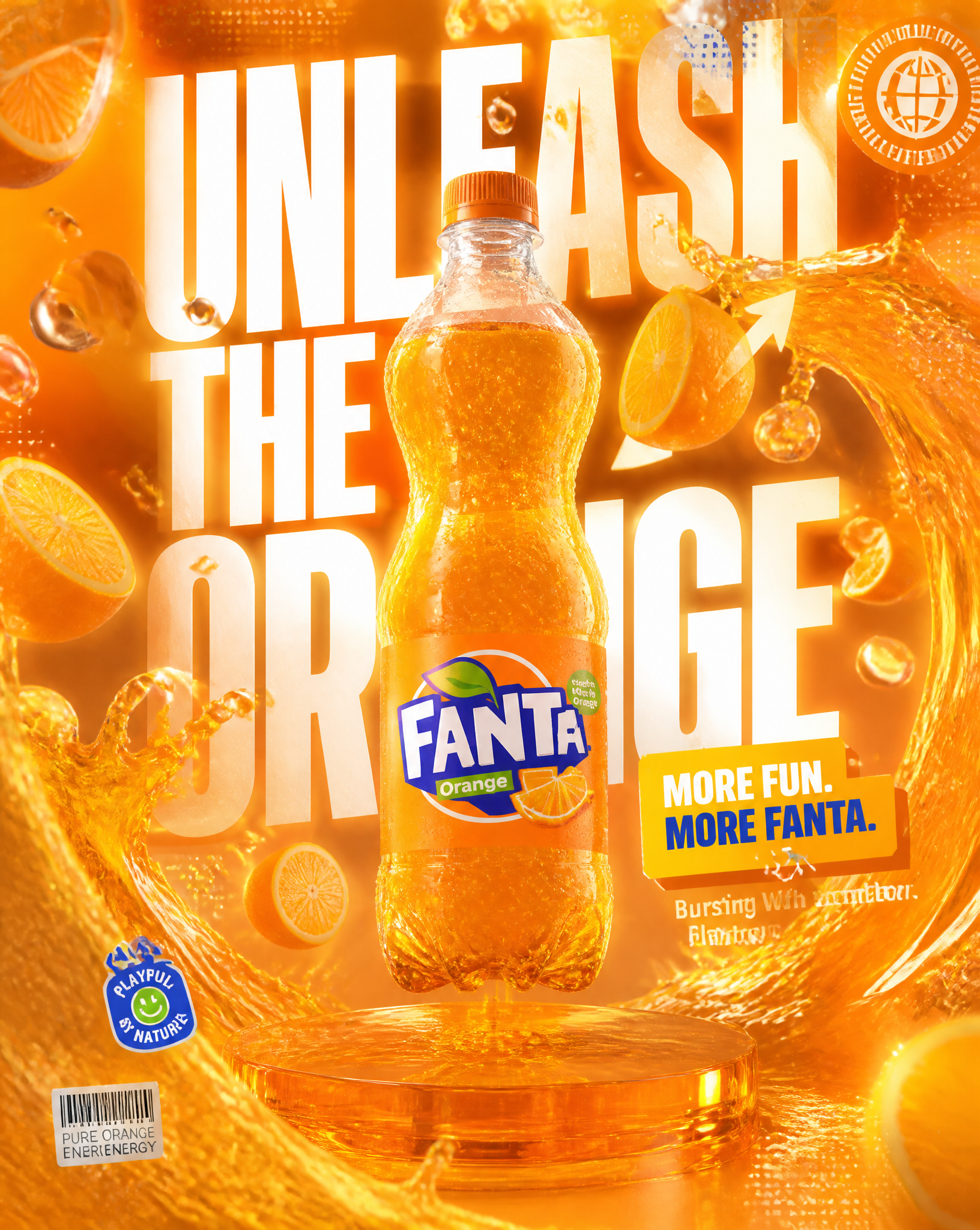 Premium commercial 3D advertising poster, vertical 4:5 forma