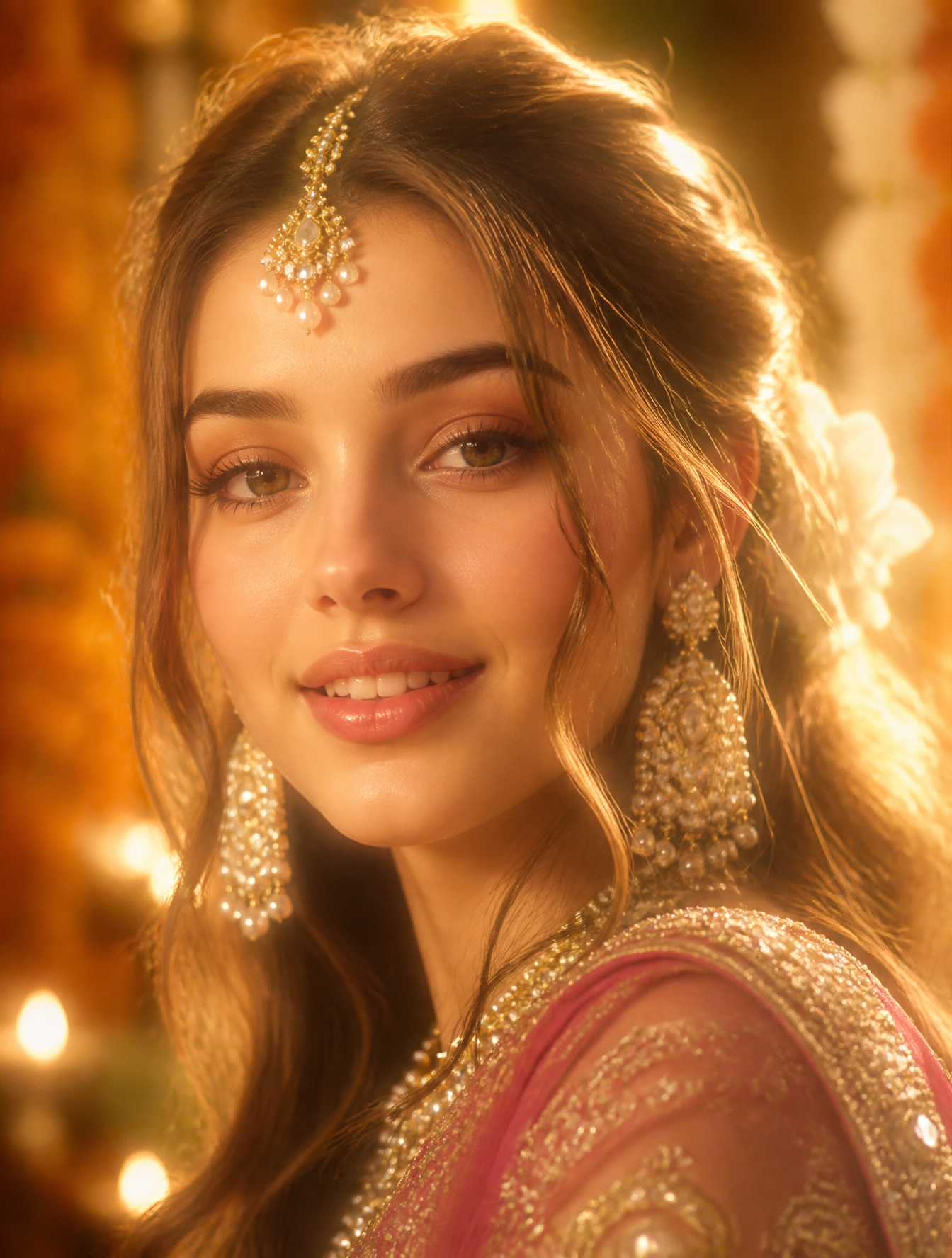 A striking portrait of a woman captured in a soft-focus, eth