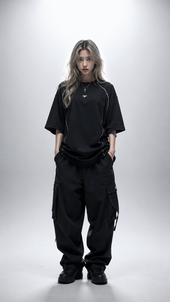 Ultra-realistic high-fashion editorial studio portrait of a 