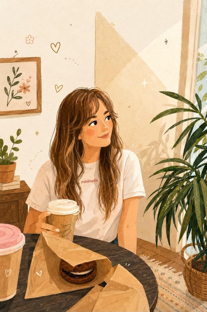 Transform the uploaded photo into a warm, cozy hand-painted 