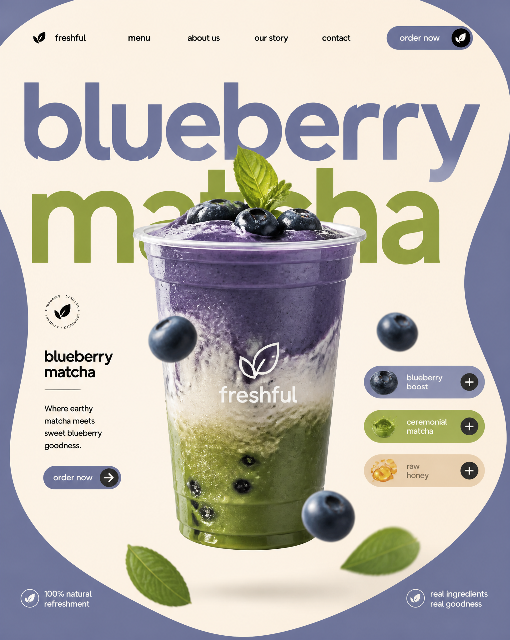 blueberry matcha STYLE & ART DIRECTION: Modern minimalist fo