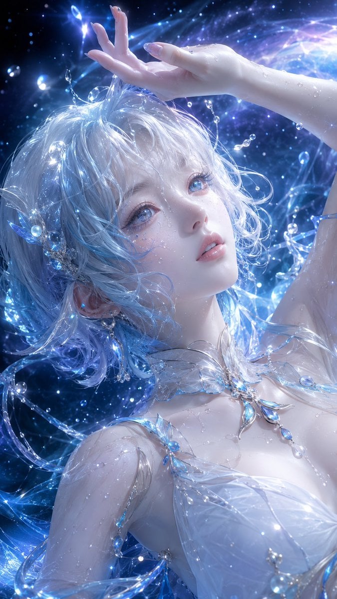 9:16 竖版,高精度 3D CG 东方幻想女性角色特写海报,3D CG oriental fantasy beauty