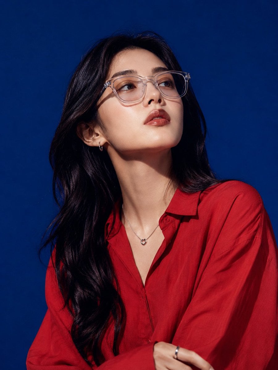 Ultra-realistic high-fashion studio portrait of a beautiful