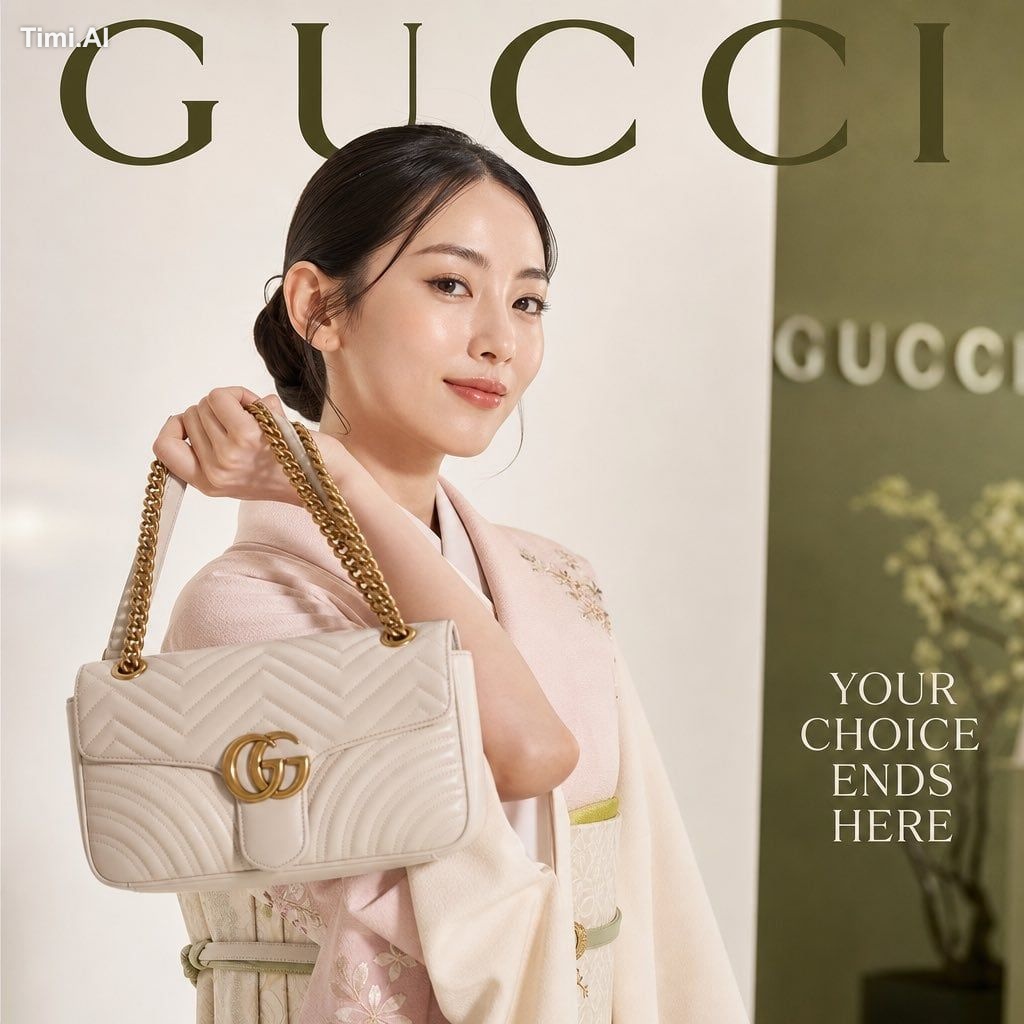 Ultra-realistic luxury fashion brand campaign magazine cover