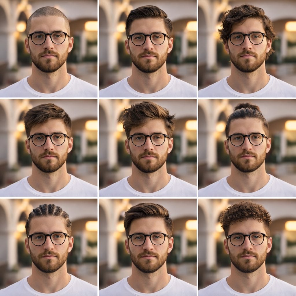 description: "A clean, aesthetic 3x3 collage portrait showca