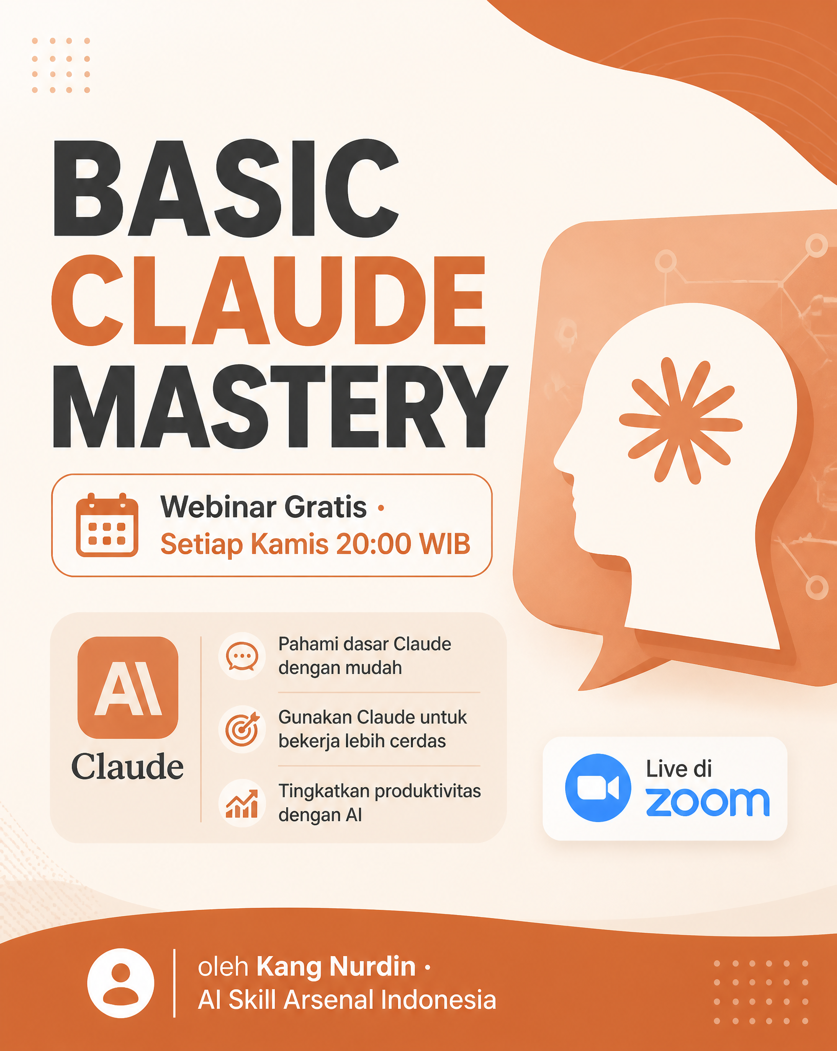A professional social media post design for "Basic Claude Ma