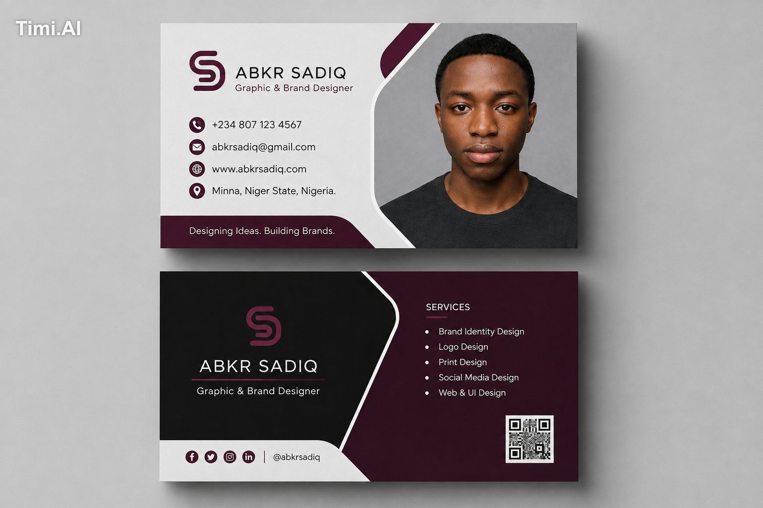 Create a premium, modern business card mockup using the uplo