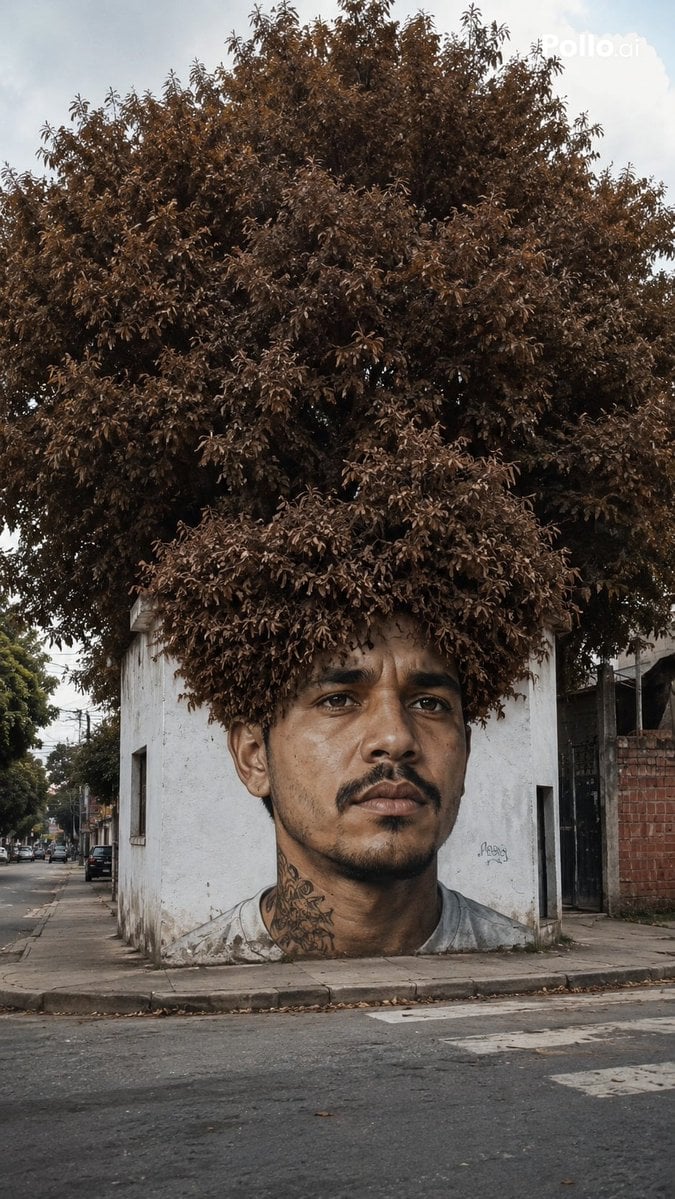 Ultra-realistic street art illusion, a short white building 