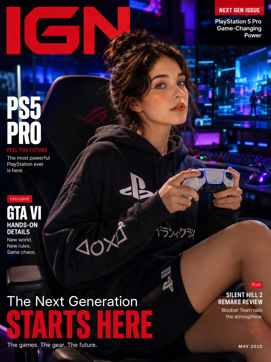 [Reference Image]
Ultra-realistic gaming lifestyle magazine 