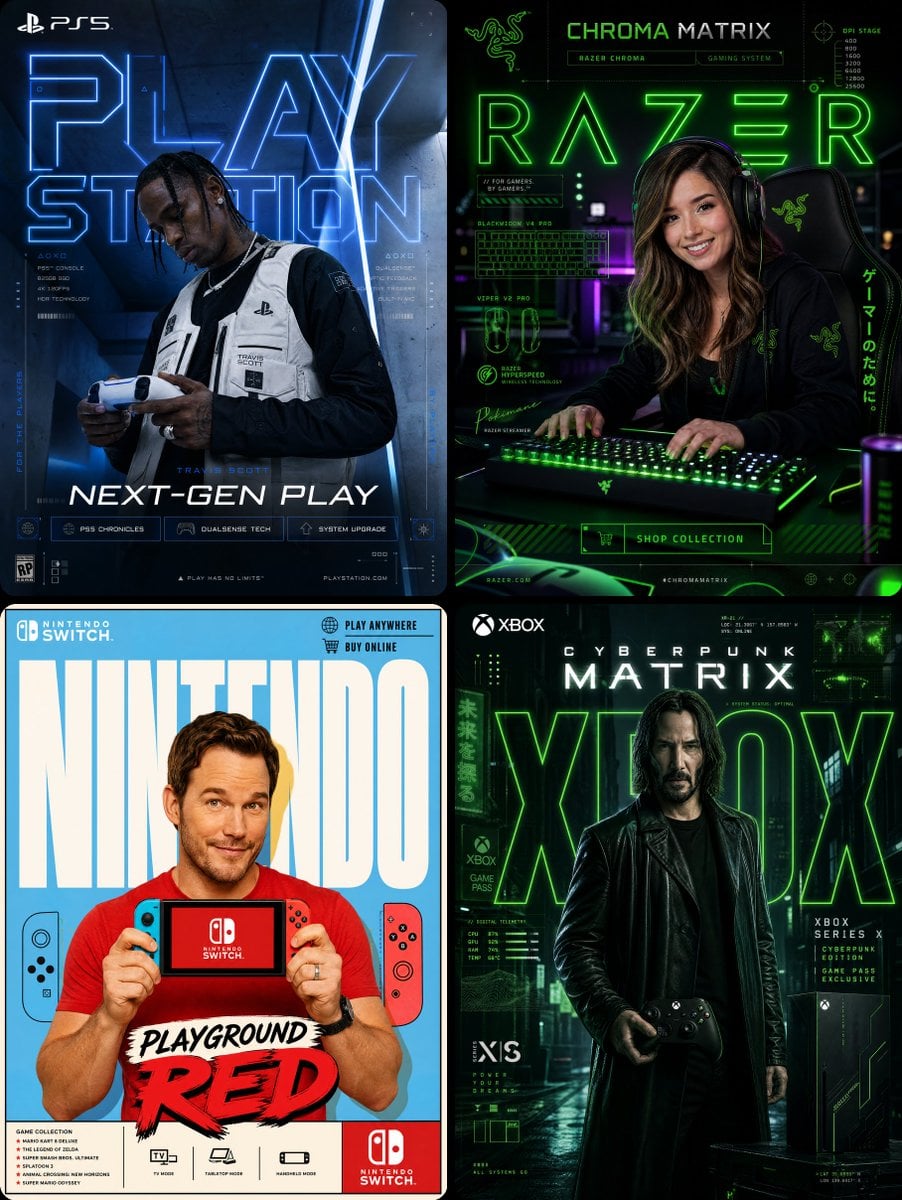 Gaming & Consoles (PlayStation, Xbox, Nintendo, Razer)
neon