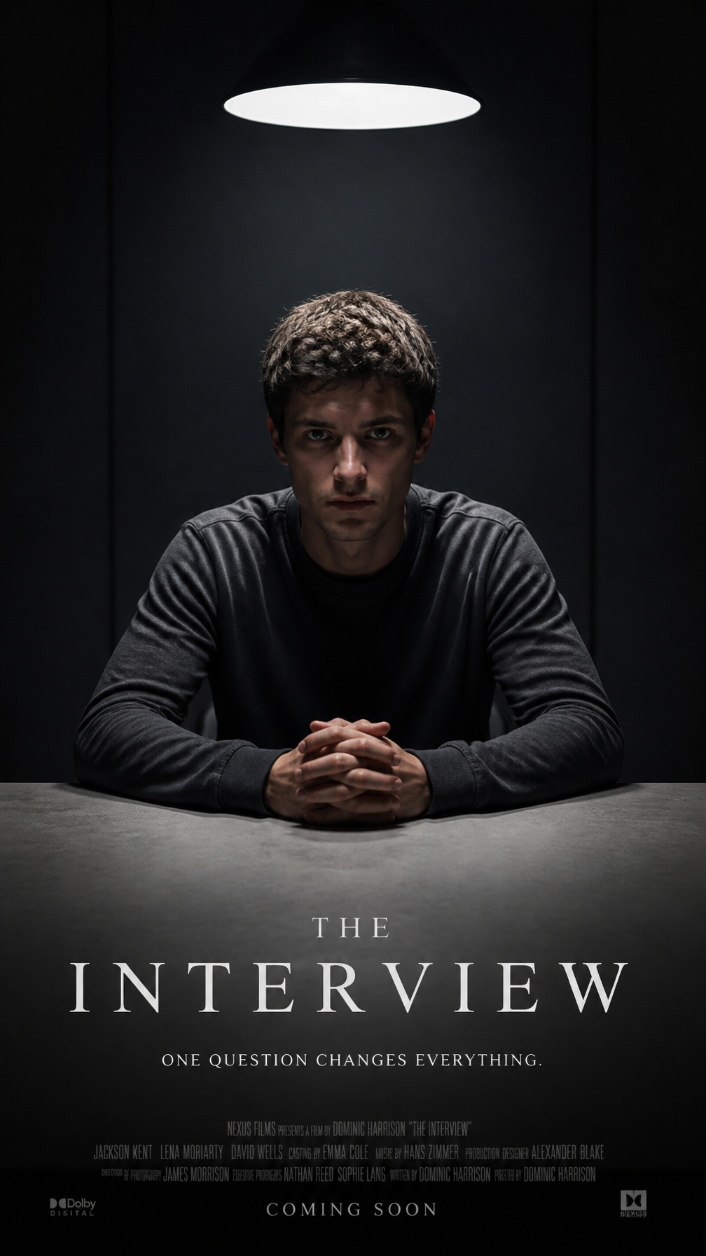 A premium 9:16 psychological drama movie poster.Main Subject