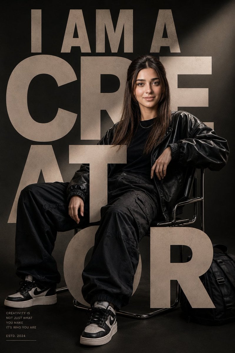 Ultra-premium fashion editorial poster, luxury streetwear ae