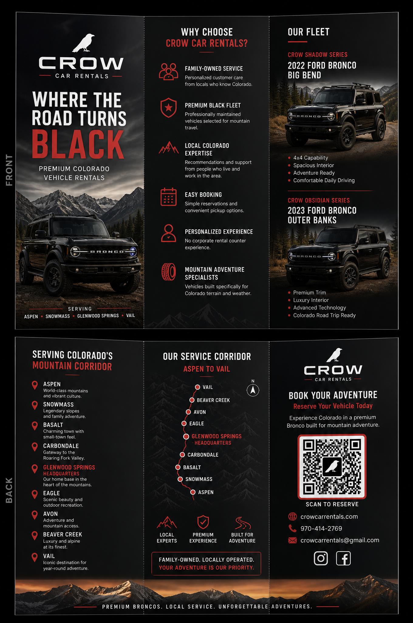 Design a Premium Print-Ready Tri-Fold Brochure for Crow Car 