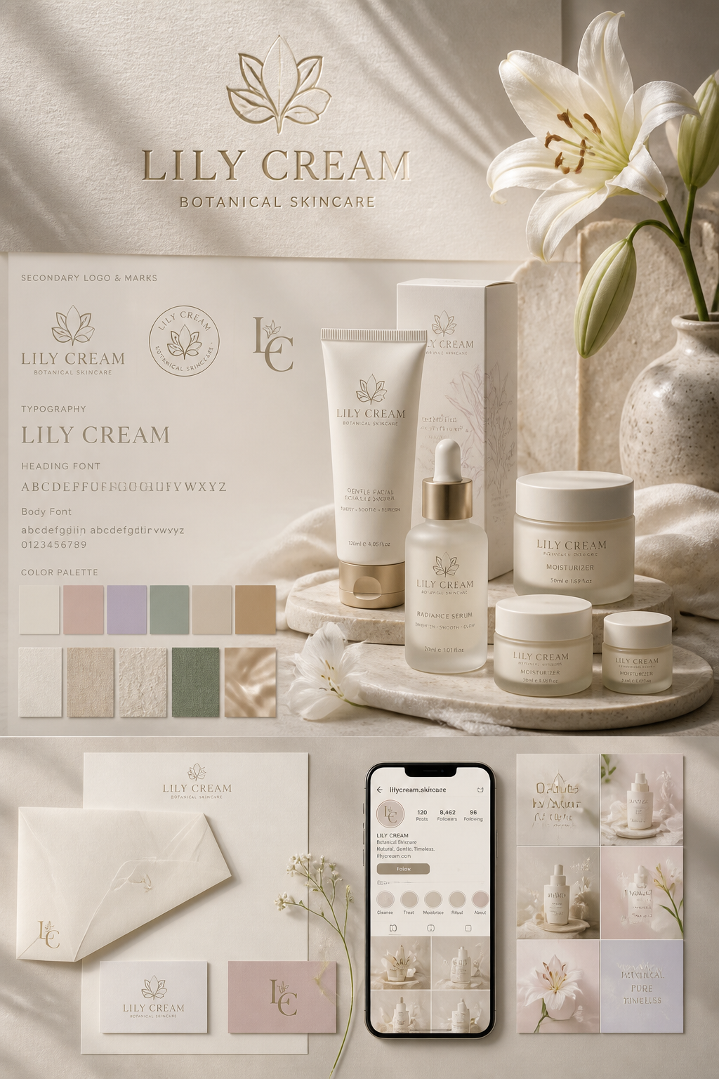Create a high-end luxury brand identity presentation for an 