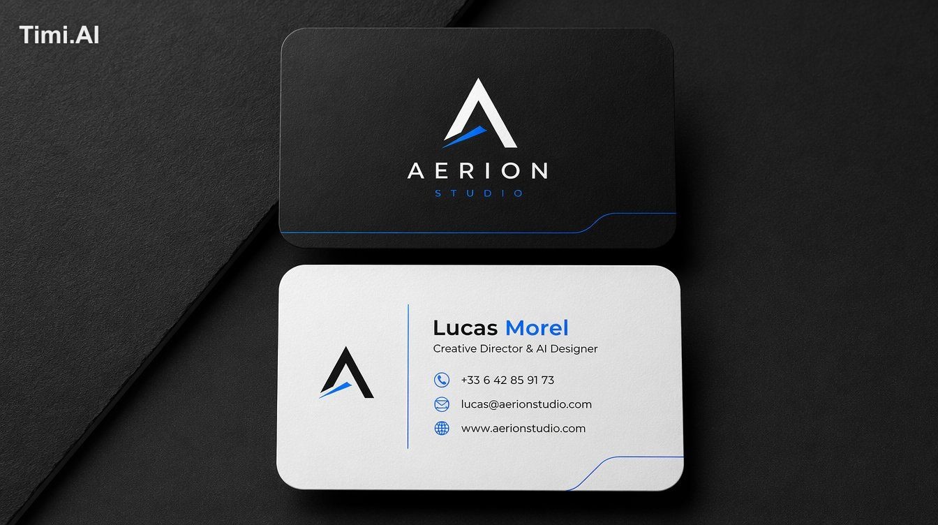 Ceate a high-end modern business card design, minimal and el