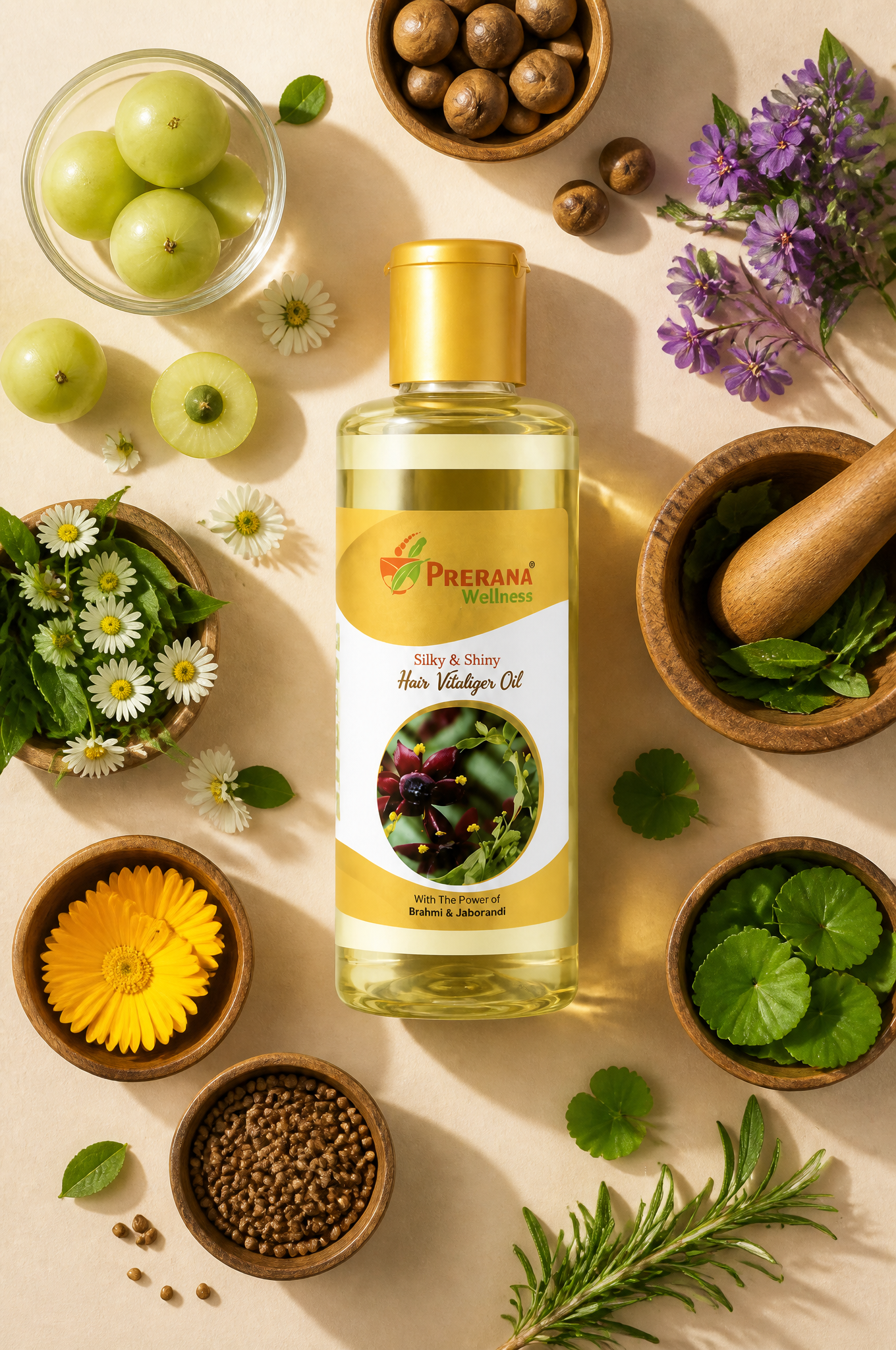 Create top-down flat lay product photo. Use the uploaded pro