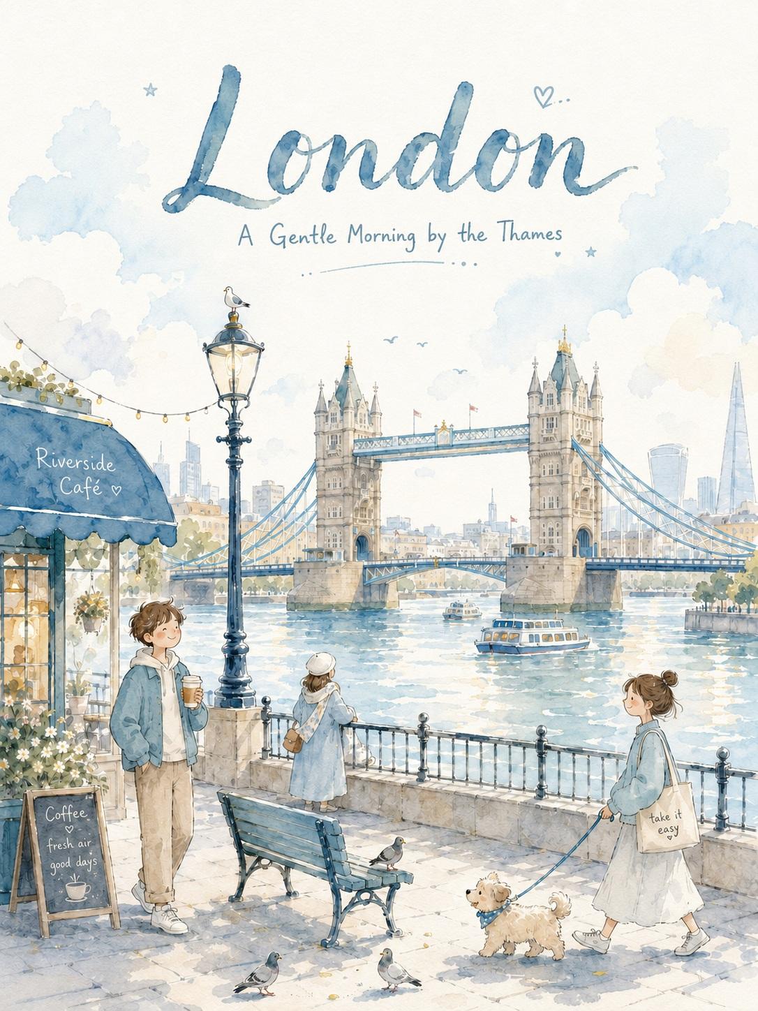 Create a dreamy watercolor travel illustration in the style