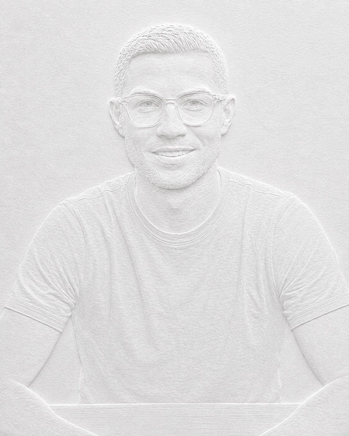 “[SUBJECT] rendered as a blind embossed paper artwork, subtl