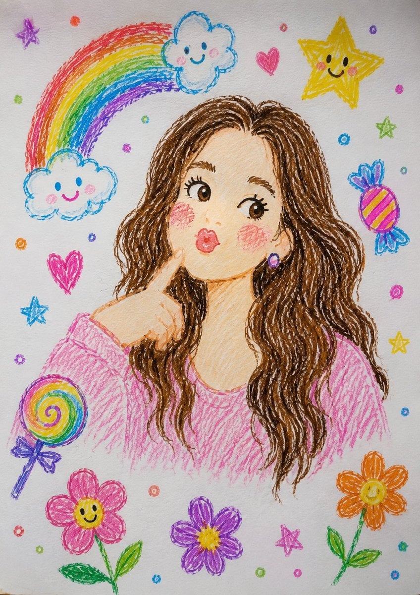 Transform this crayon-style illustration into a highly reali