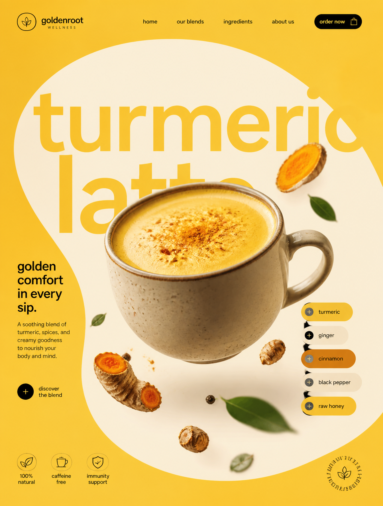 Turmeric Latte STYLE & ART DIRECTION: Modern minimalist food