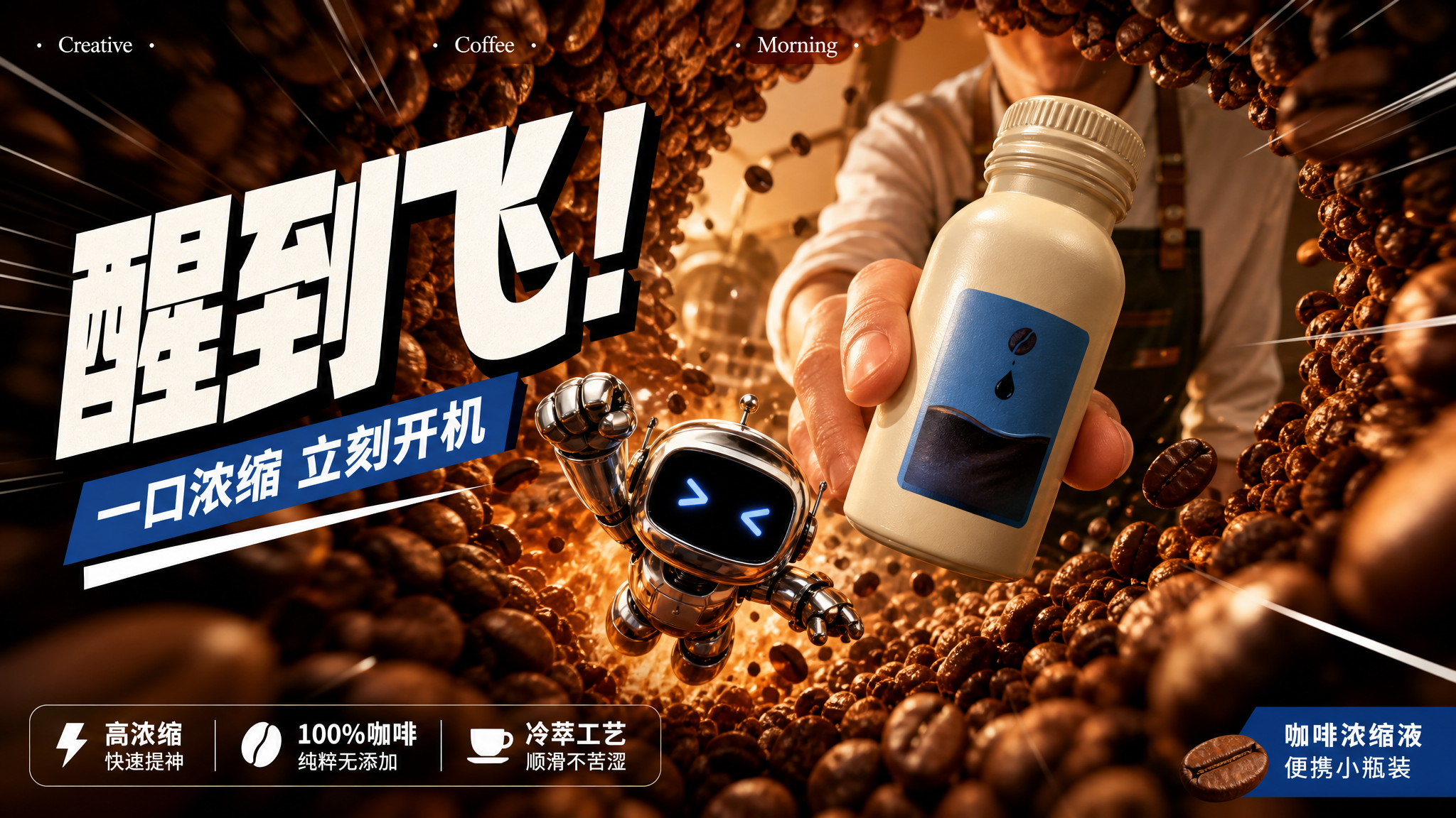 Use the "Warm Fisheye Product Impact Ad Style" visual style 