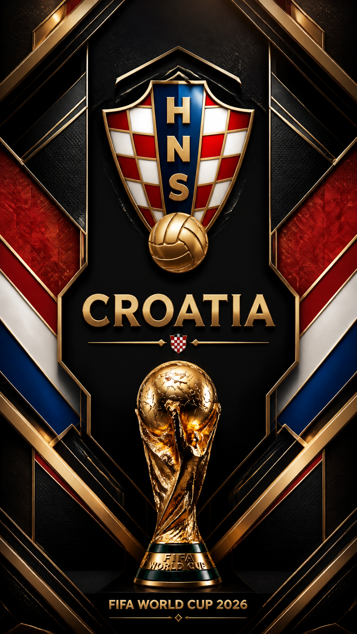 Ultra-premium FIFA World Cup 2026 poster in a luxury 3D laye