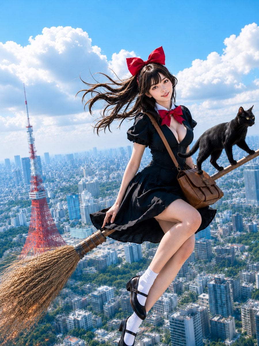 主題:
空の便
人物・表情:
20代女性。赤い大きなリボンを頭につけ、暗めのブラウンロングヘアが上空の風で画面左へ大き