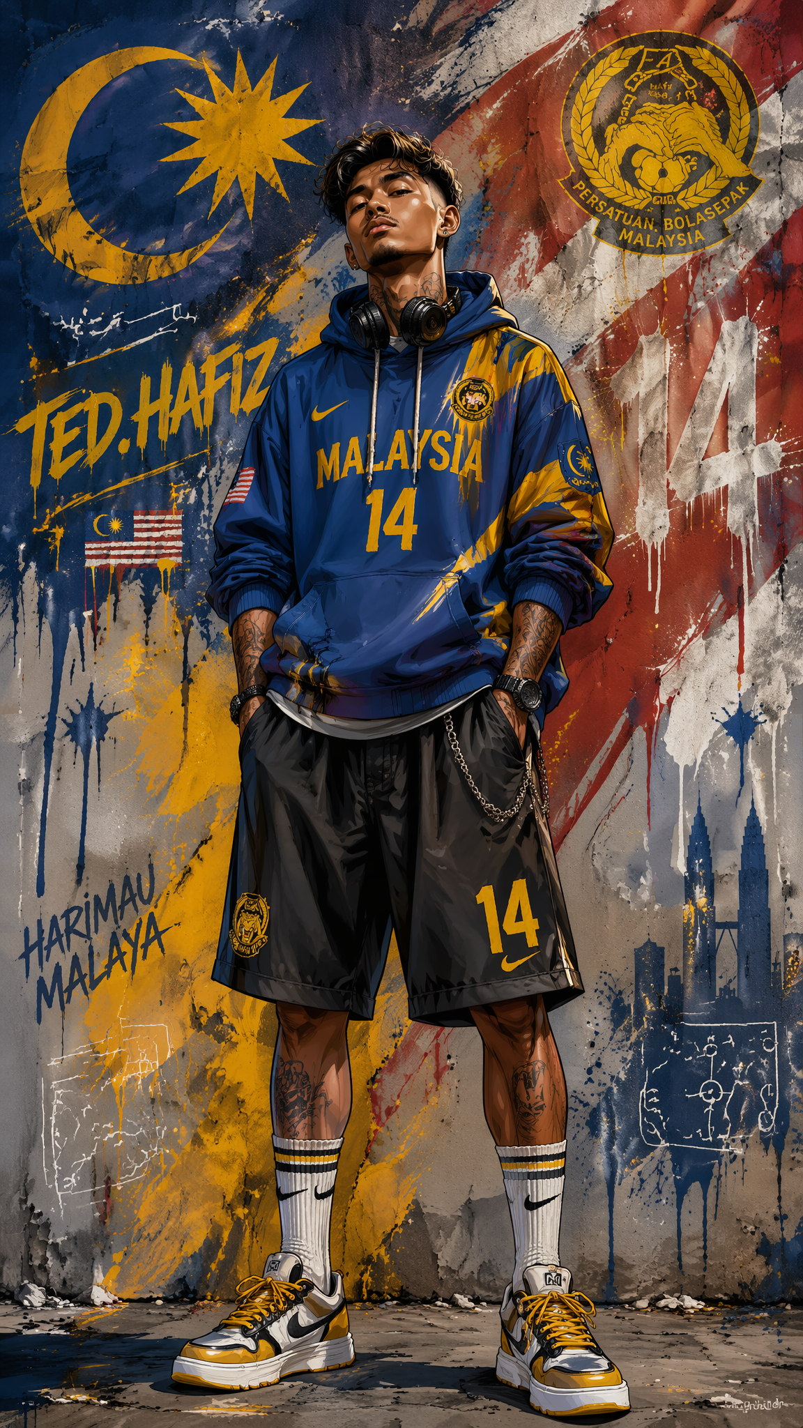 ted.hafiz, a Malaysian national team-themed trend football p