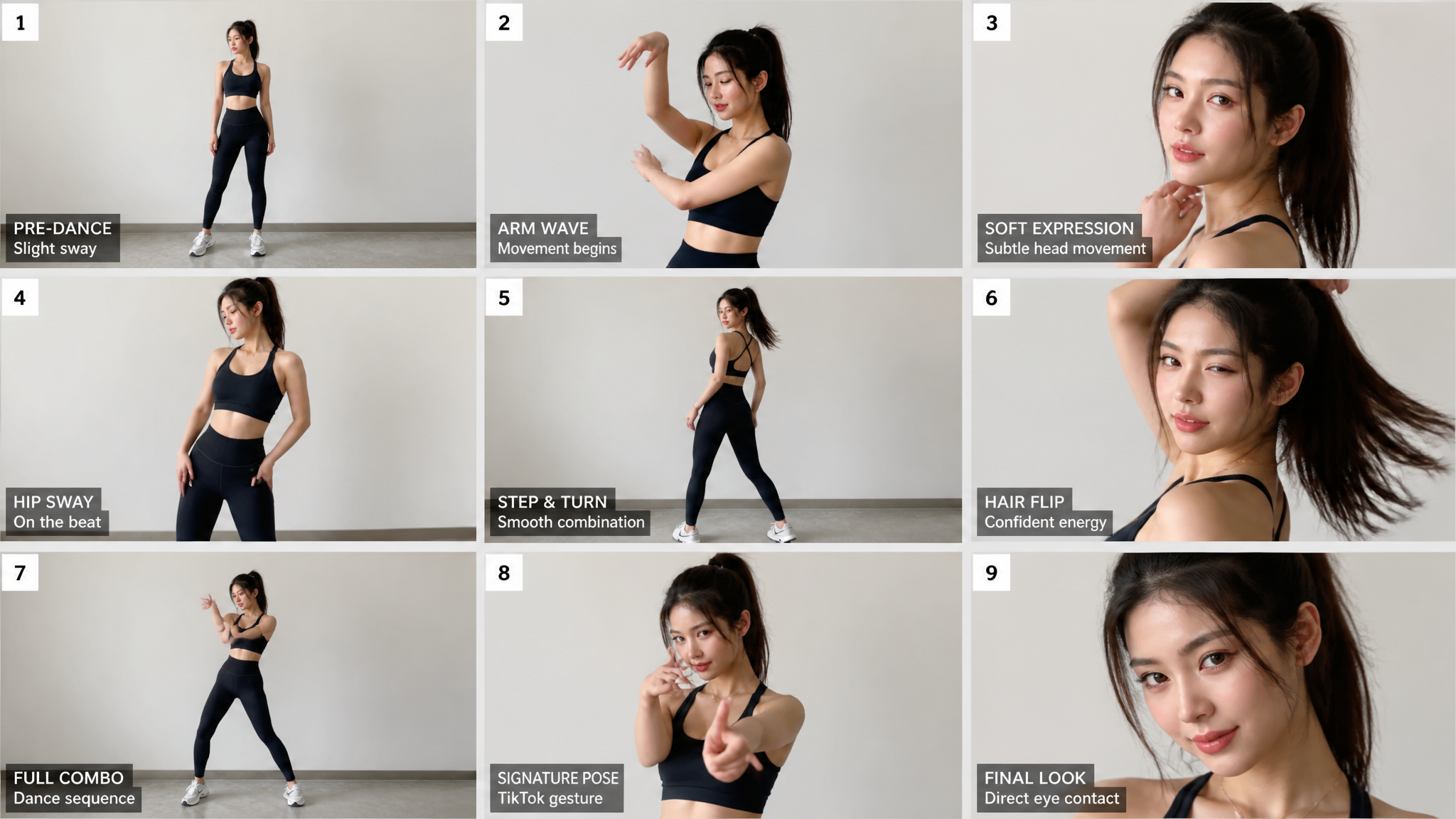{
  "Objective": "Generate a clean TikTok dance storyboard i