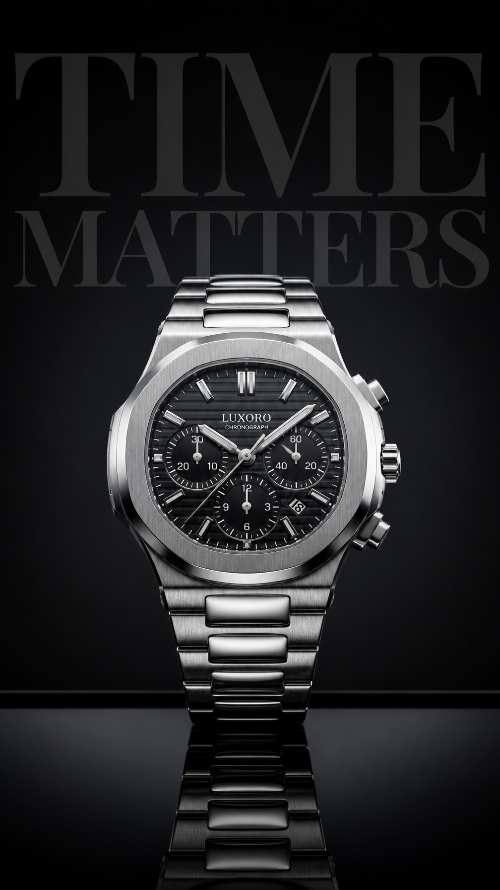 A premium luxury watch advertising visual designed for high-