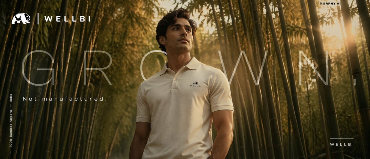 Cinematic product poster for WELLBI, India's premium bamboo