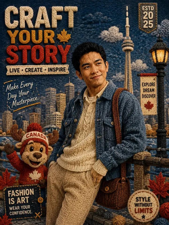A premium-quality poster in a highly detailed Knitted Wool /