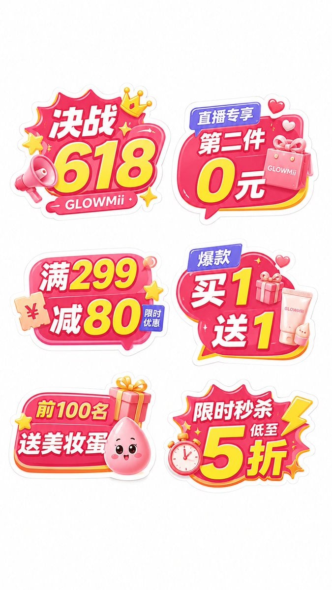整张图里展示 6 个独立手举牌，每个手举牌都完整可见，彼此分开，不要重叠，不要合并成一个大牌，采用清晰的 2列×3行 排