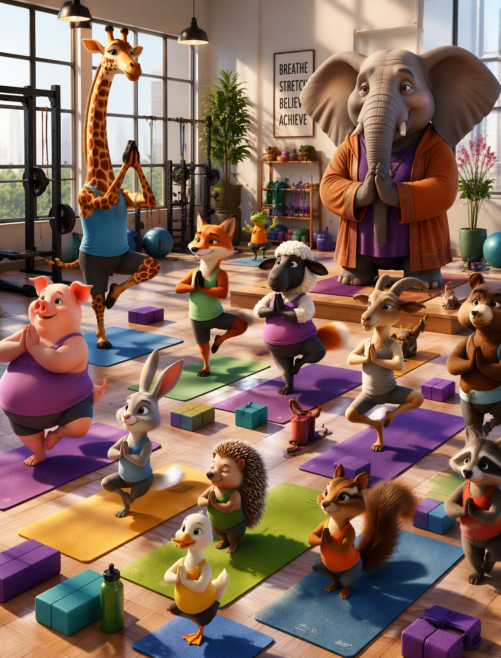 A close-up whimsical, hyper-detailed 3D Pixar animation rend