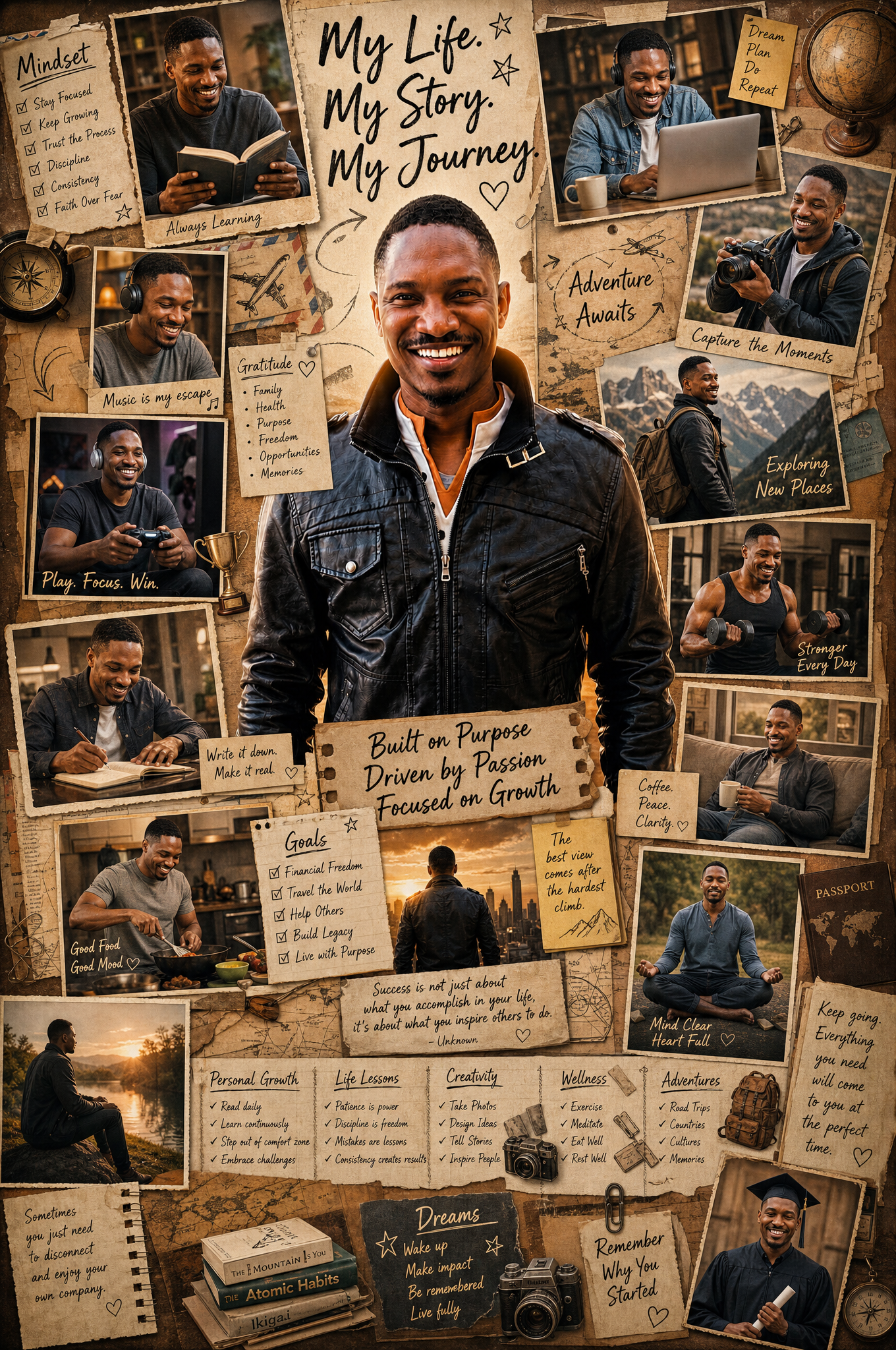 Universal Scrapbook Life-Story Poster Prompt (Works With Any