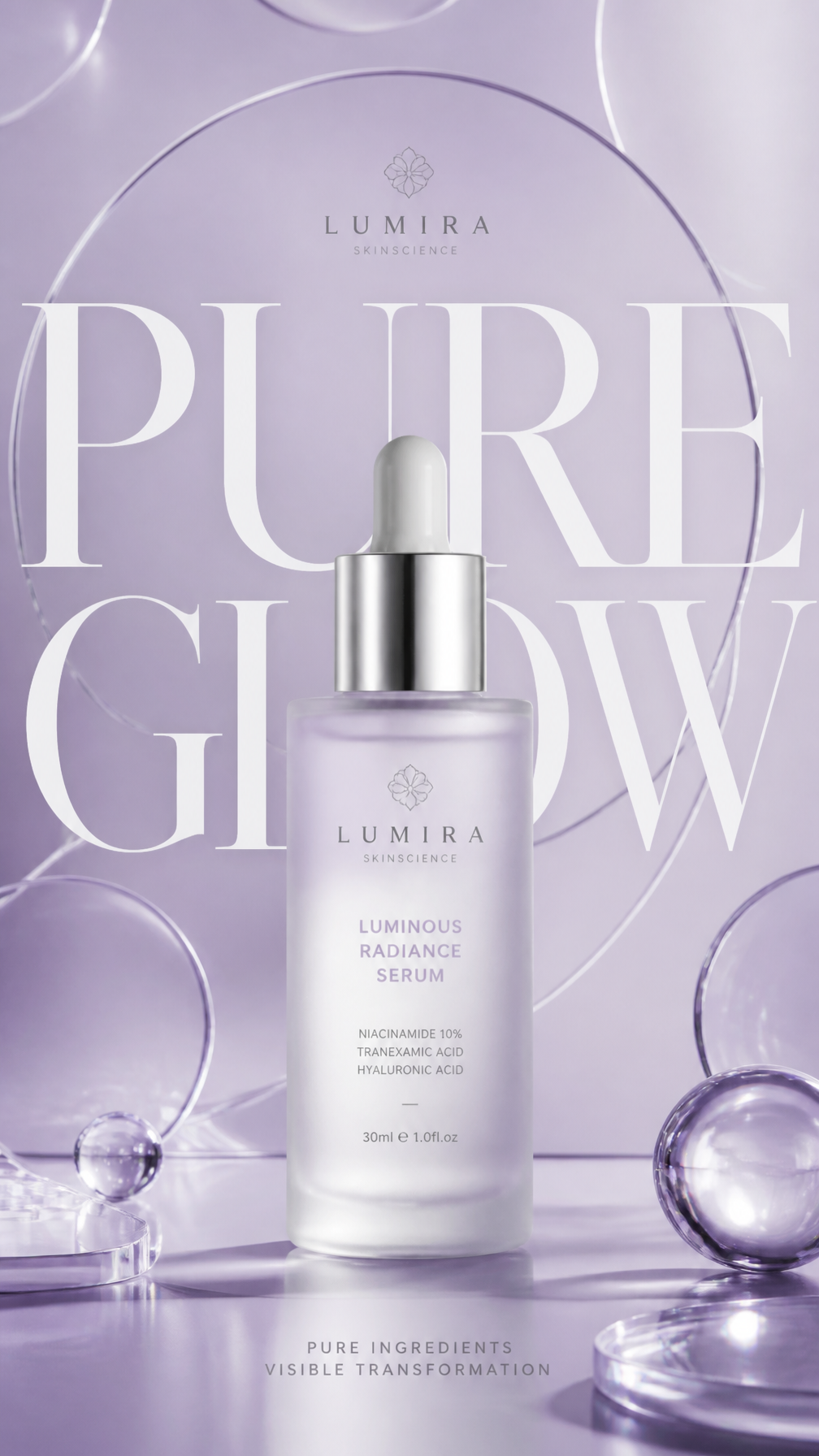 A premium commercial advertising poster for a luxury skincar