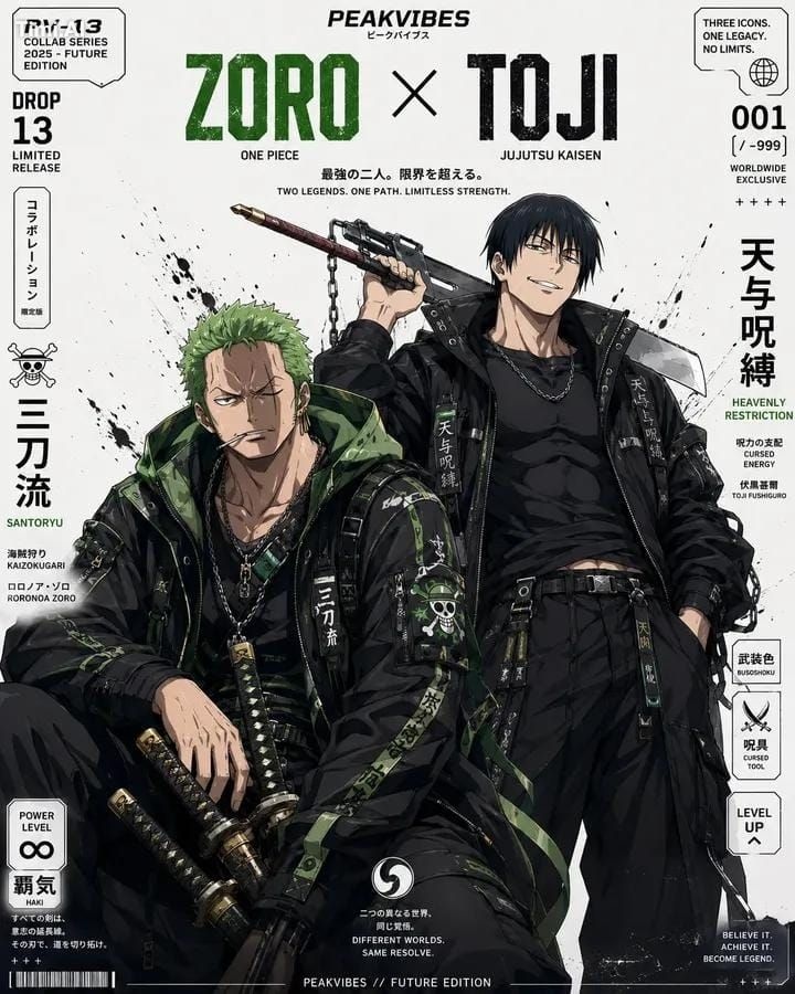 Ultra-detailed anime streetwear crossover poster design, pre