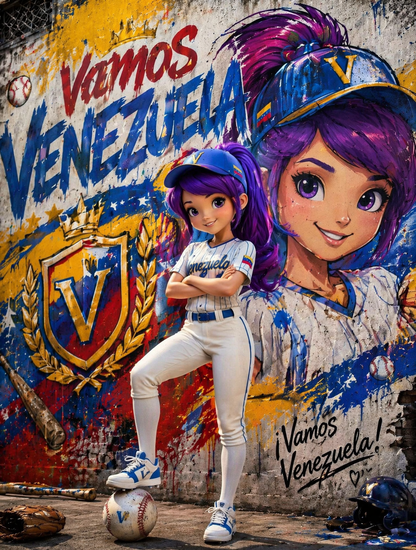 Cartel de beisbol callejero ultra detallado que presenta a u