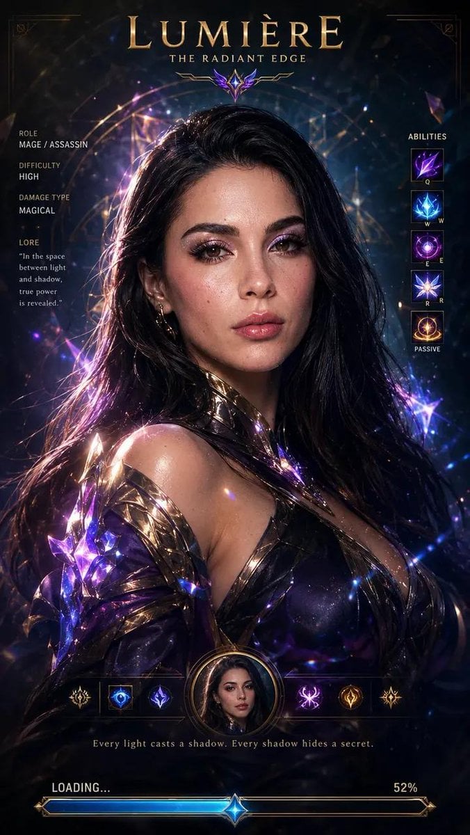Cinematic League of Legends champion loading screen, ultra-r