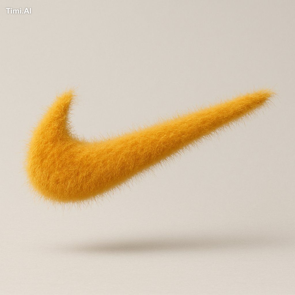 Transform this simple PNG Logo into a soft, 3D fluffy object