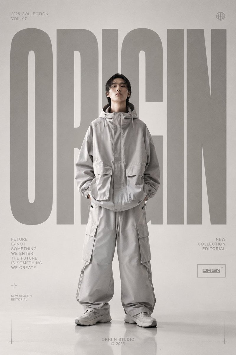 Premium high-fashion editorial poster for [BRAND NAME], full