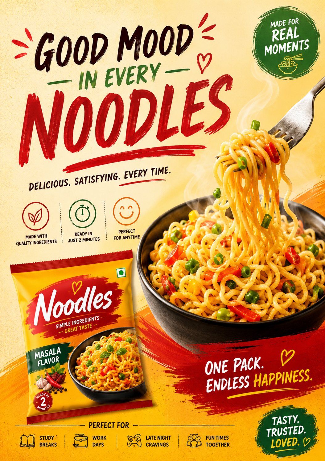 Premium Noodles Product Campaign Poster
> Create a premium,