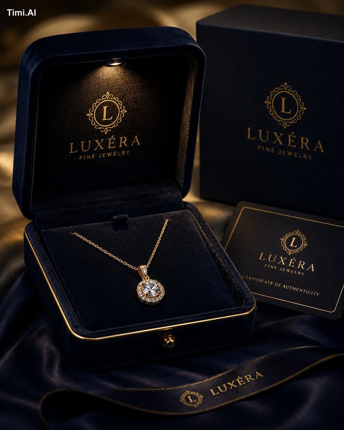 > Create an ultra-realistic, high-end luxury jewelry packagi