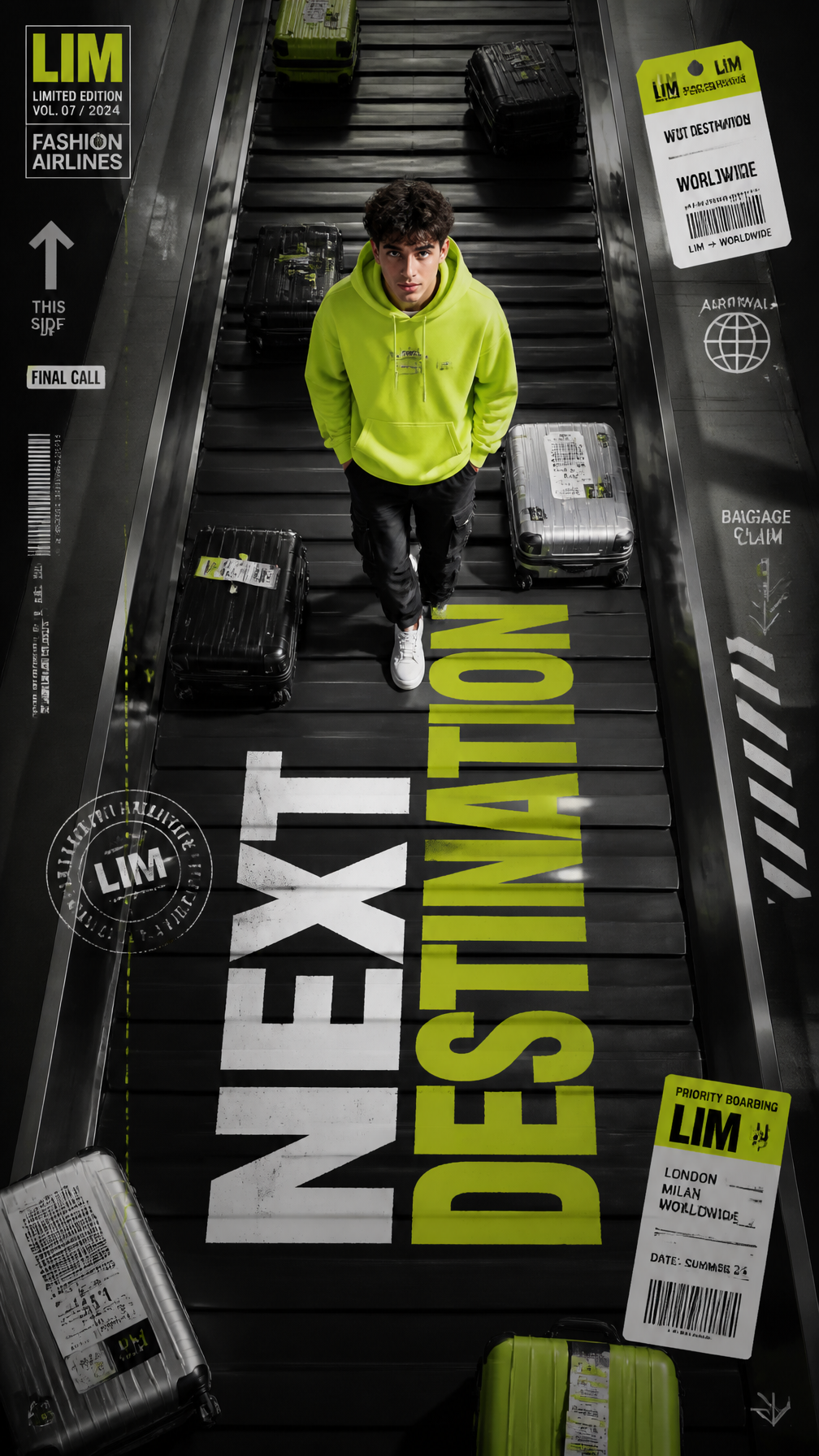 A premium 9:16 streetwear editorial advertising poster.Main 