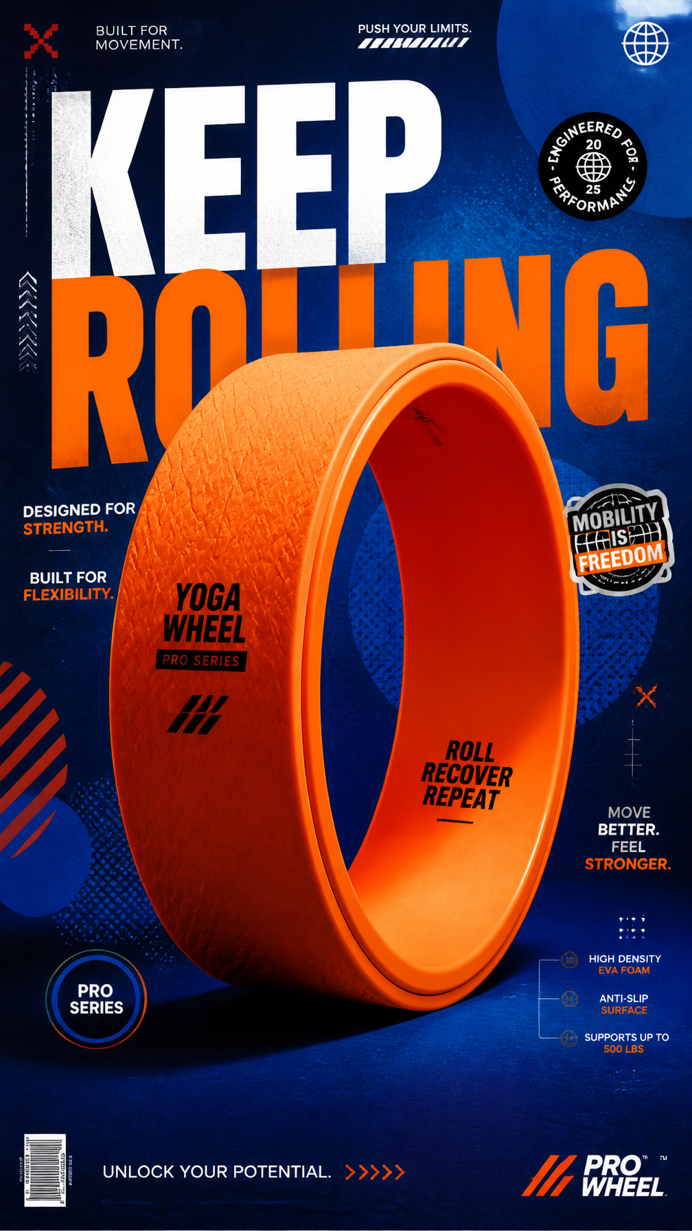 A premium 9:16 sports accessories advertising poster.Central